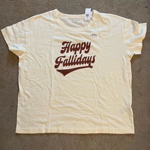 Old Navy Woman's Cream & Beige T-shirt Size Large